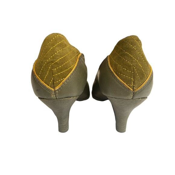 8.5 US 39.5 Eur Poetic License Force of Beauty Heel Shoes Women's Olive Green - Picture 6 of 8